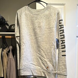 Carhartt Gray Crewneck Sweater with Sleeve Graphics